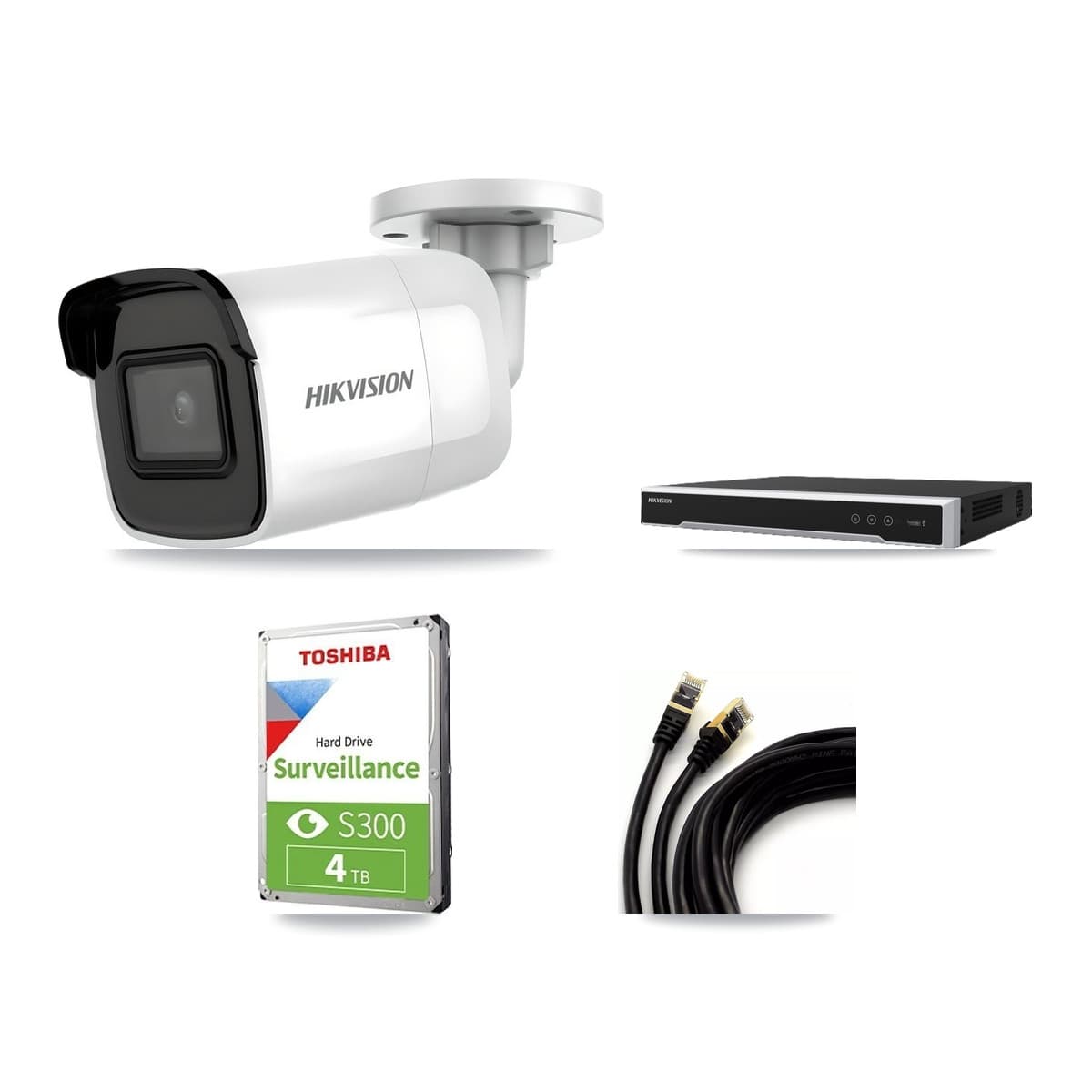Hikvision 8-Channel 5MP – 4K CCTV Kit — 1 4K Bullet + 1 5MP Dome Cameras + 4TB Recording (DS-7608NI-M2 Recorder) - Image 1