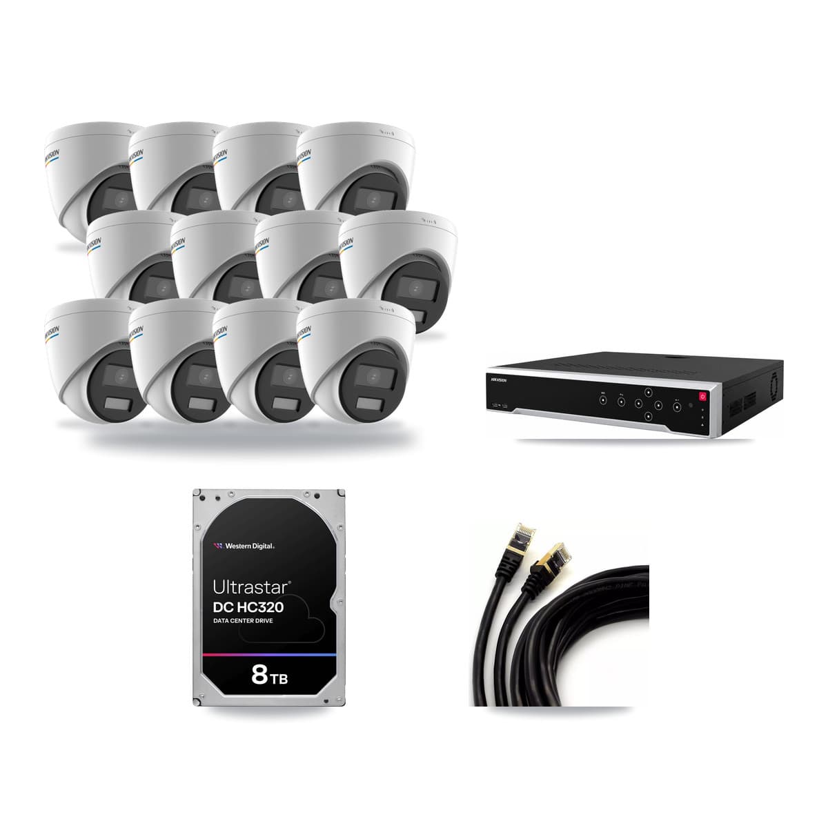 Hikvision 32-Channel 2MP CCTV Kit — 12 Turret Cameras + 8TB Recording - Image 1