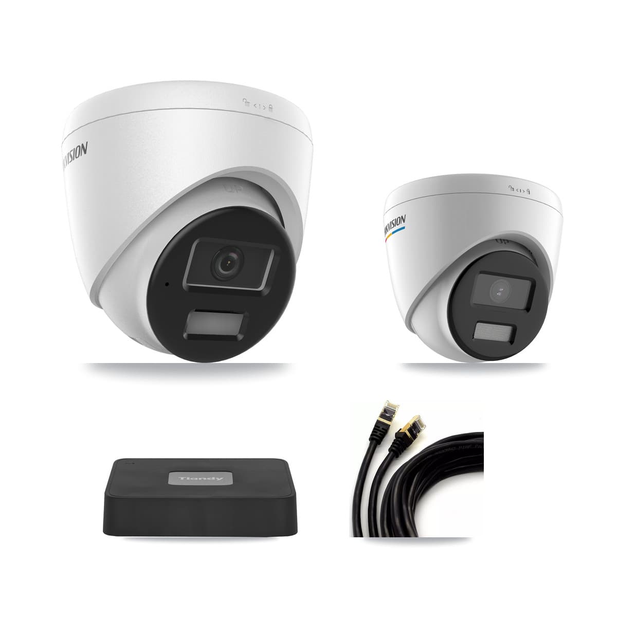 Hikvision & Tiandy 4-Channel 2MP – 4MP CCTV Kit — 1 2MP + 2 4MP Turret Cameras + 3TB Recording