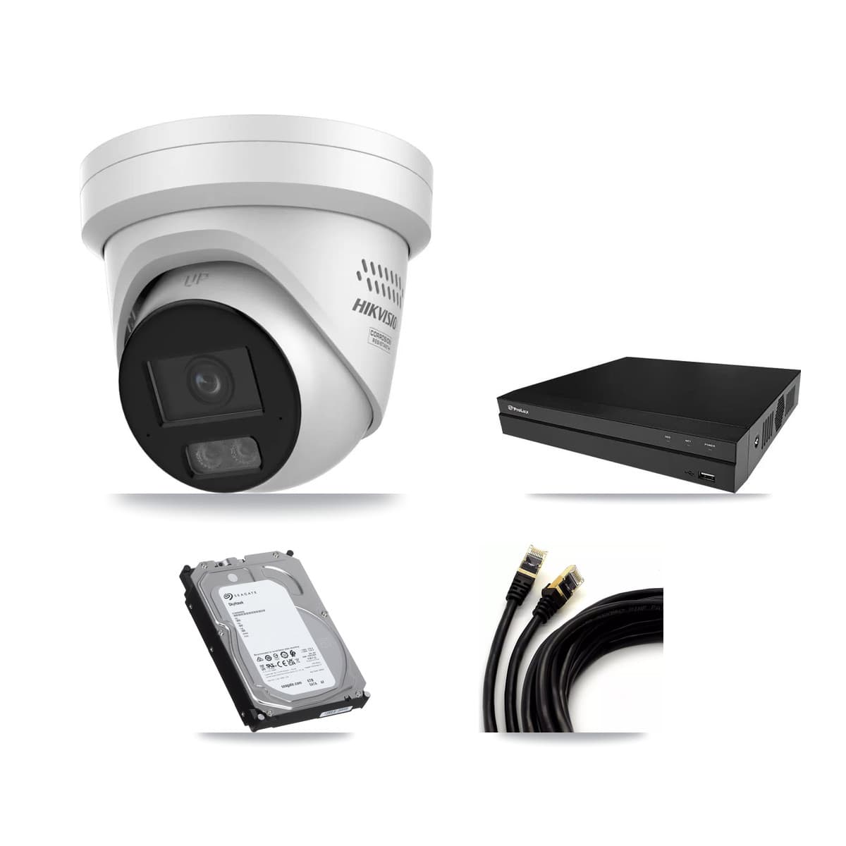 Prolux 8-Channel 4MP CCTV Kit — 4 DS-2CD2347G3 Turret Cameras + 6TB Recording