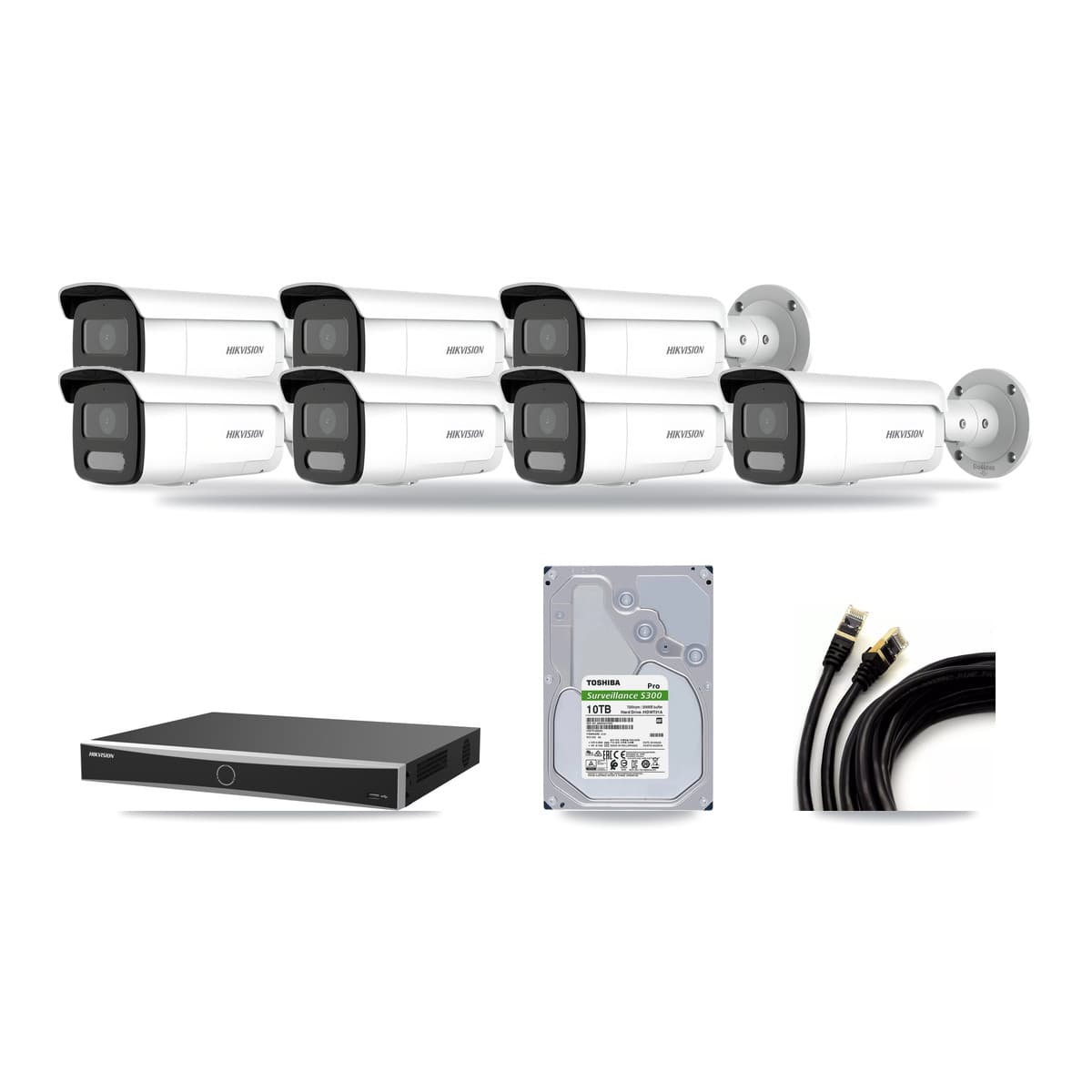 Hikvision 16-Channel 4MP CCTV Kit — 7 Bullet Cameras + 10TB Recording (DS-7616NXI Recorder) - Image 1