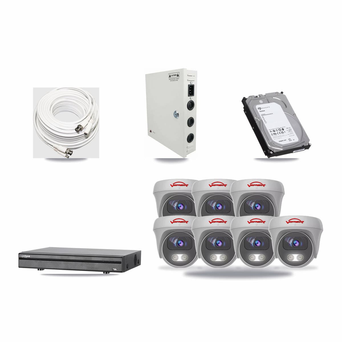 Dahua 8-channel CCTV kit: 7 cameras (7× 5MP Camera), 6TB hard drive