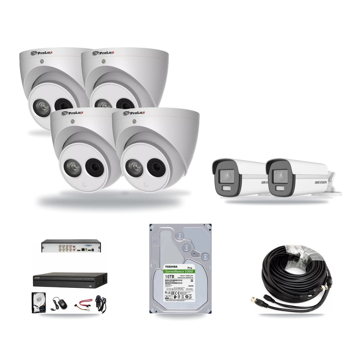 8-Channel 4MP – 4K CCTV Kit — 2 4K Bullet + 4 4MP Turret Cameras + 10TB Recording (XVR-3108AD Recorder) - Image 1