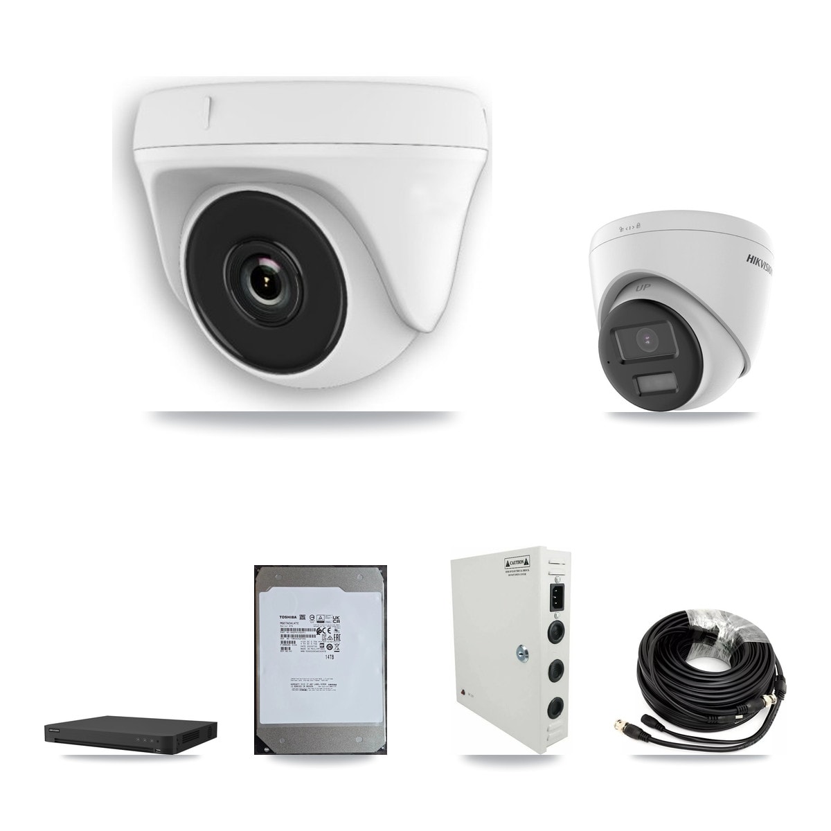 Hikvision 16-Channel 2MP – 4K CCTV Kit — 1 4K Turret + 15 White 2MP Dome Cameras + 14TB Recording - Image 1