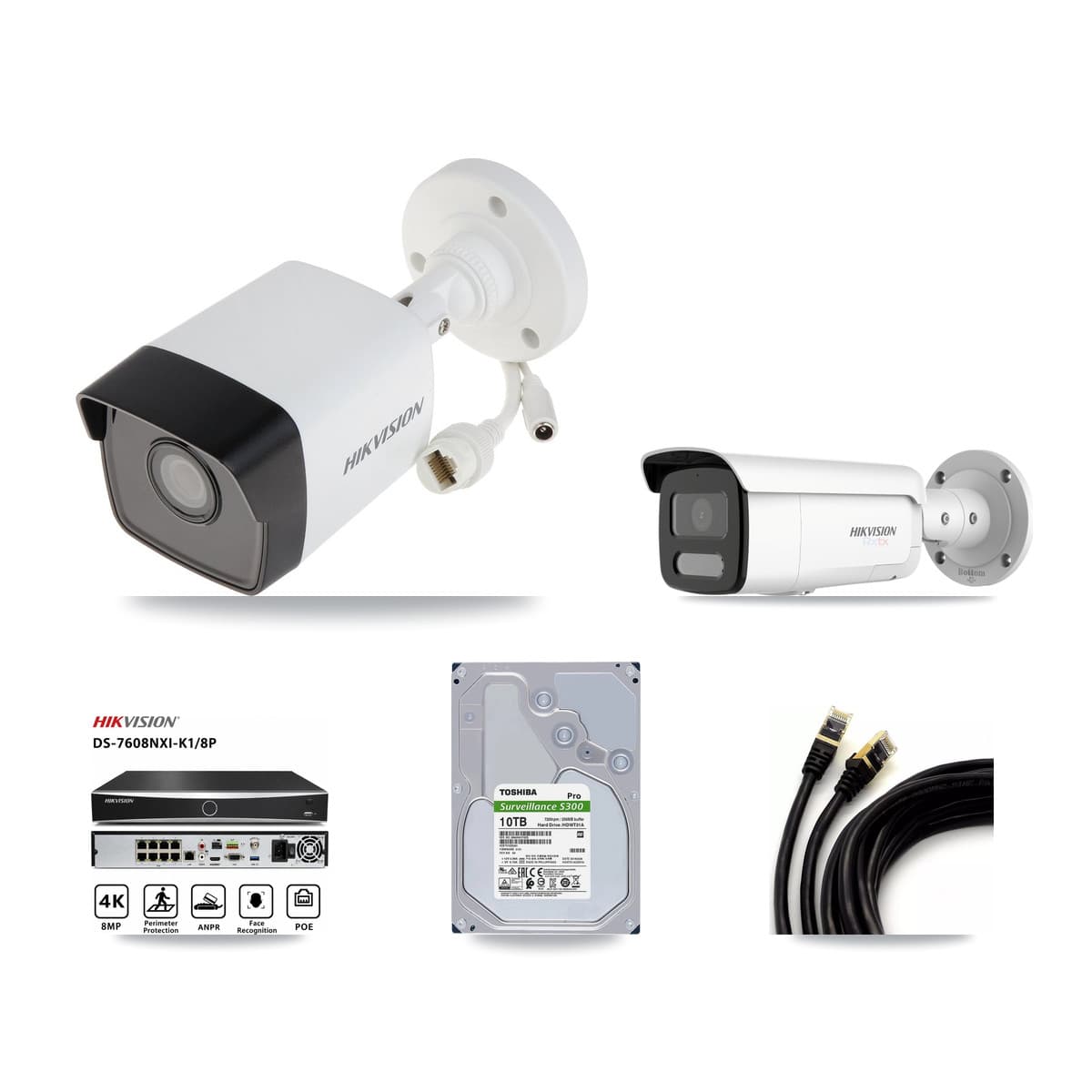 Hikvision 8-Channel 5MP – 4K CCTV Kit — 4 5MP + 2 4K Bullet Cameras + 10TB Recording