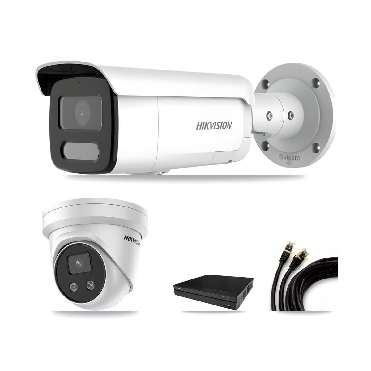 Hikvision & Prolux 8-Channel 4MP – 5MP CCTV Kit — 1 4MP Bullet + 1 5MP Turret Cameras + 3TB Recording