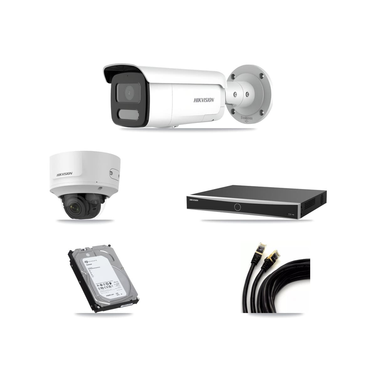 Hikvision 16-Channel 2MP – 4MP CCTV Kit — 1 2MP Dome + 7 4MP Bullet Cameras + 6TB Recording (DS-7616NXI Recorder)
