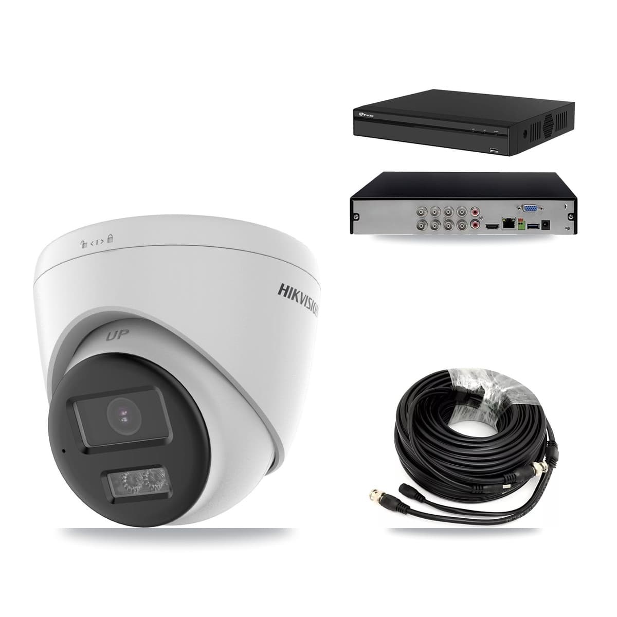 Hikvision & Prolux 8-Channel 5MP CCTV Kit — 2 DS-2CE78K0T-LTS Turret Cameras + 3TB Recording (PXD-5108HS-4K/X1 Recorder)