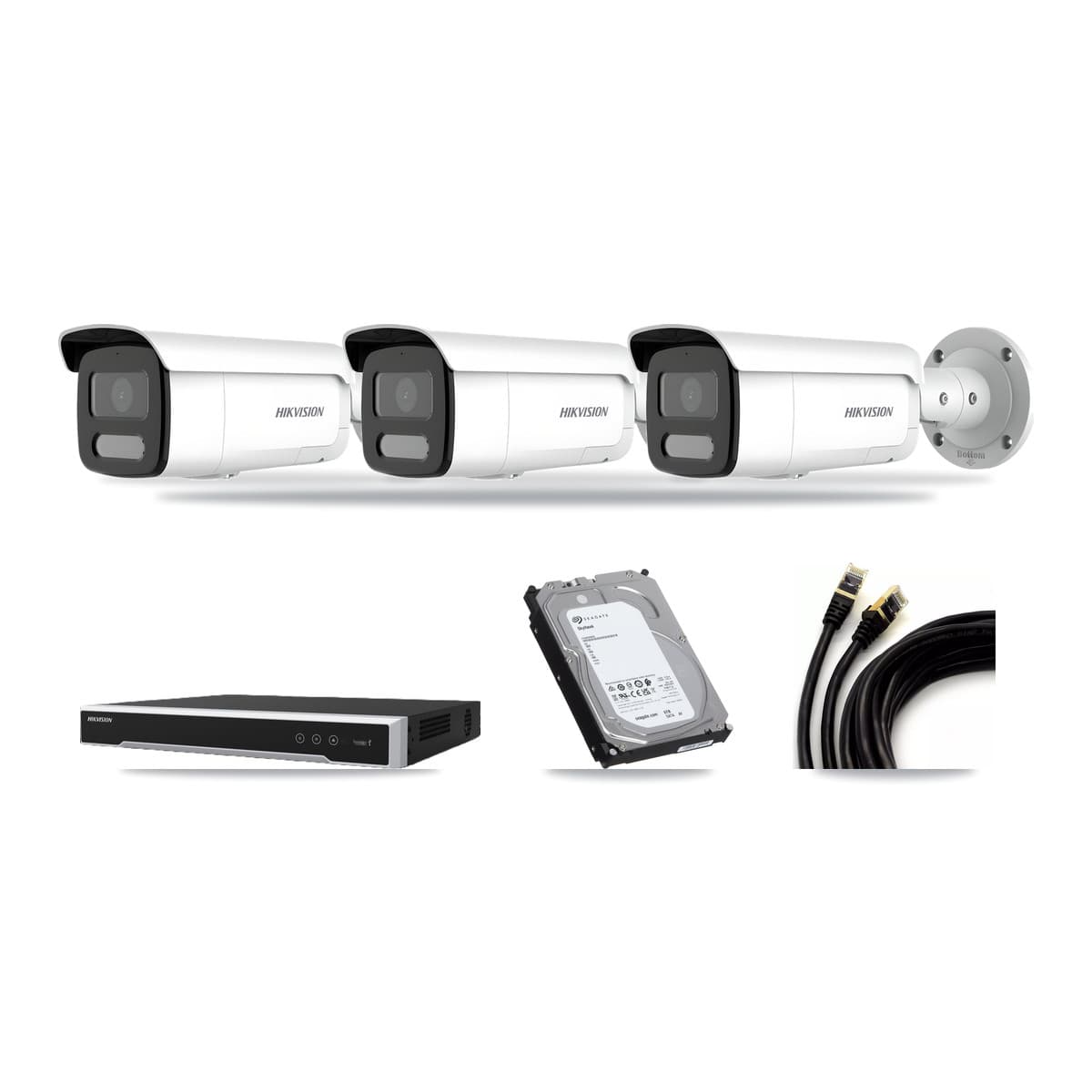 Hikvision 8-Channel 4MP – 5MP CCTV Kit — 3 4MP Bullet + 1 5MP Dome Cameras + 6TB Recording - Image 1