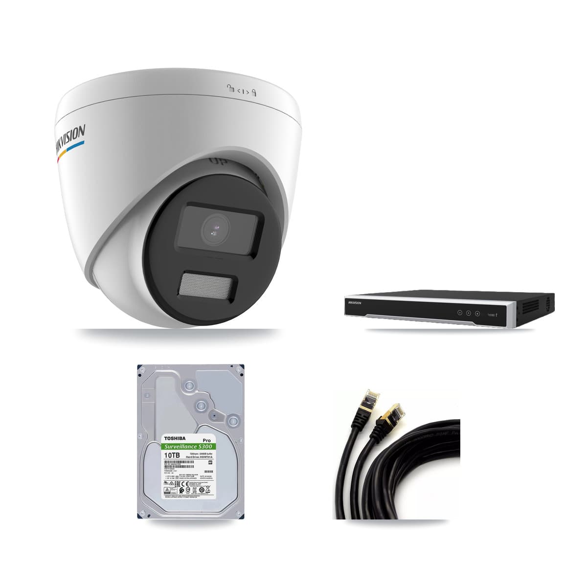 Hikvision 16-Channel 2MP CCTV Kit — 15 Turret Cameras + 10TB Recording (DS-7616NI-M2 Recorder)