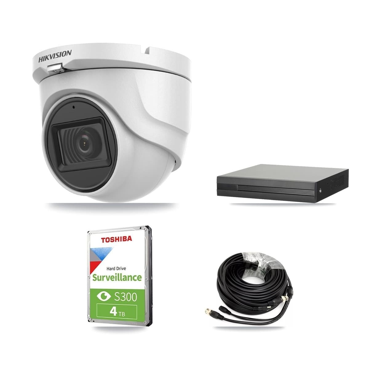 Hikvision 8-Channel 5MP CCTV Kit — 3 Turret Cameras + 4TB Recording (XVR-3108HS Recorder)