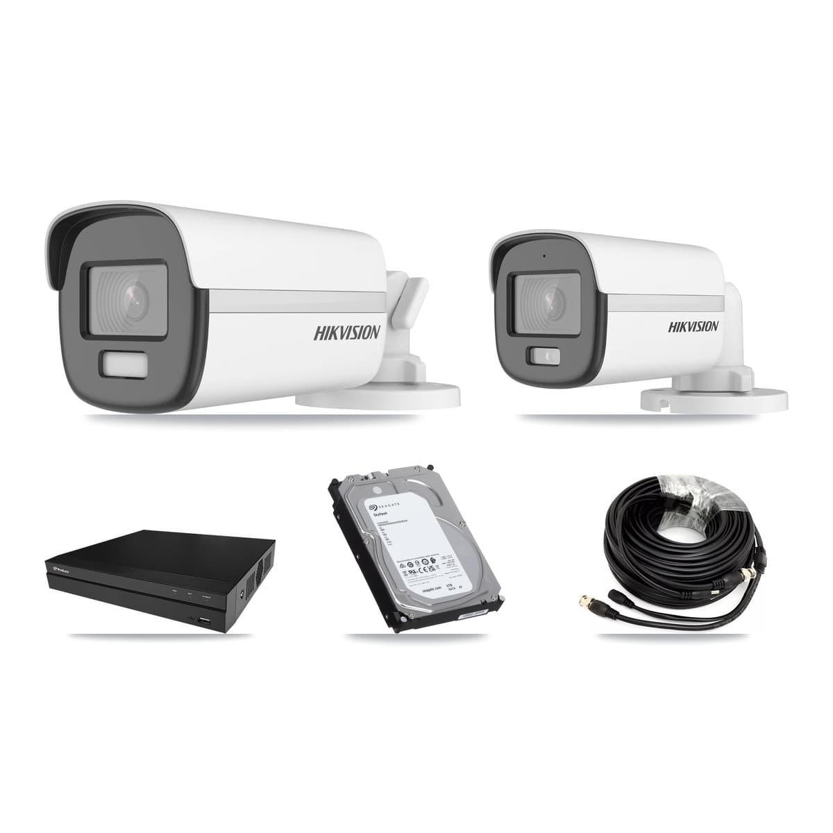 Hikvision & Prolux 8-Channel 5MP – 4K CCTV Kit — 1 5MP + 4 4K Bullet Cameras + 2× 6TB Recording