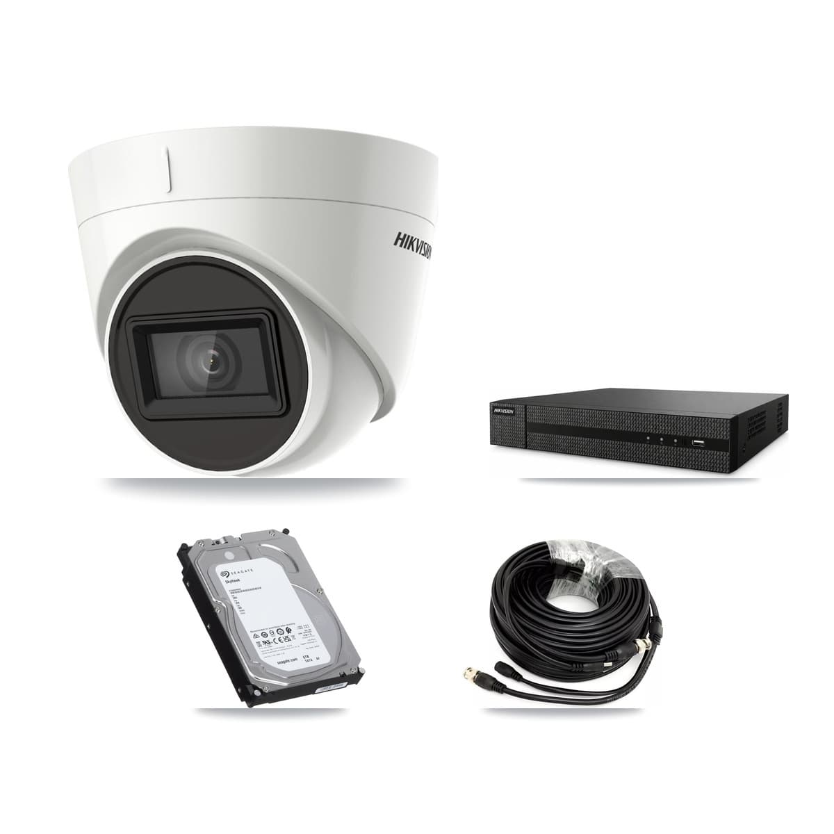 Hikvision 8-Channel 4K CCTV Kit — 7 DS-2CE78U1T Turret Cameras + 6TB Recording (DVR-8CH Recorder)