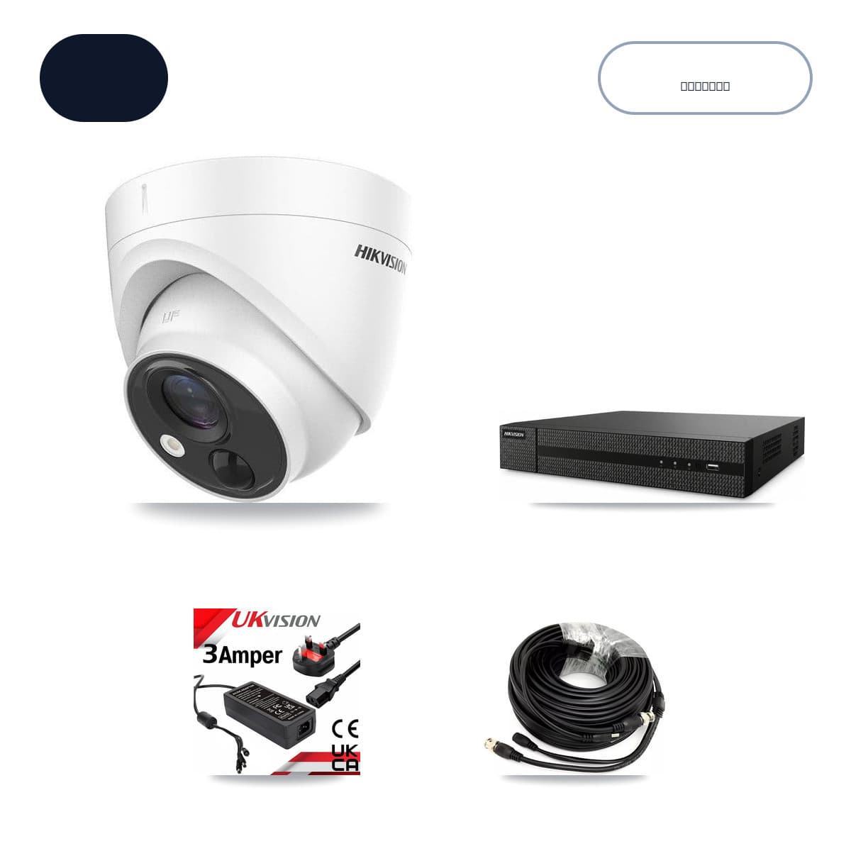 Hikvision 8-Channel 5MP CCTV Kit — 4 DS-2CE71H0T Turret Cameras + 6TB Recording (DVR-8CH Recorder)