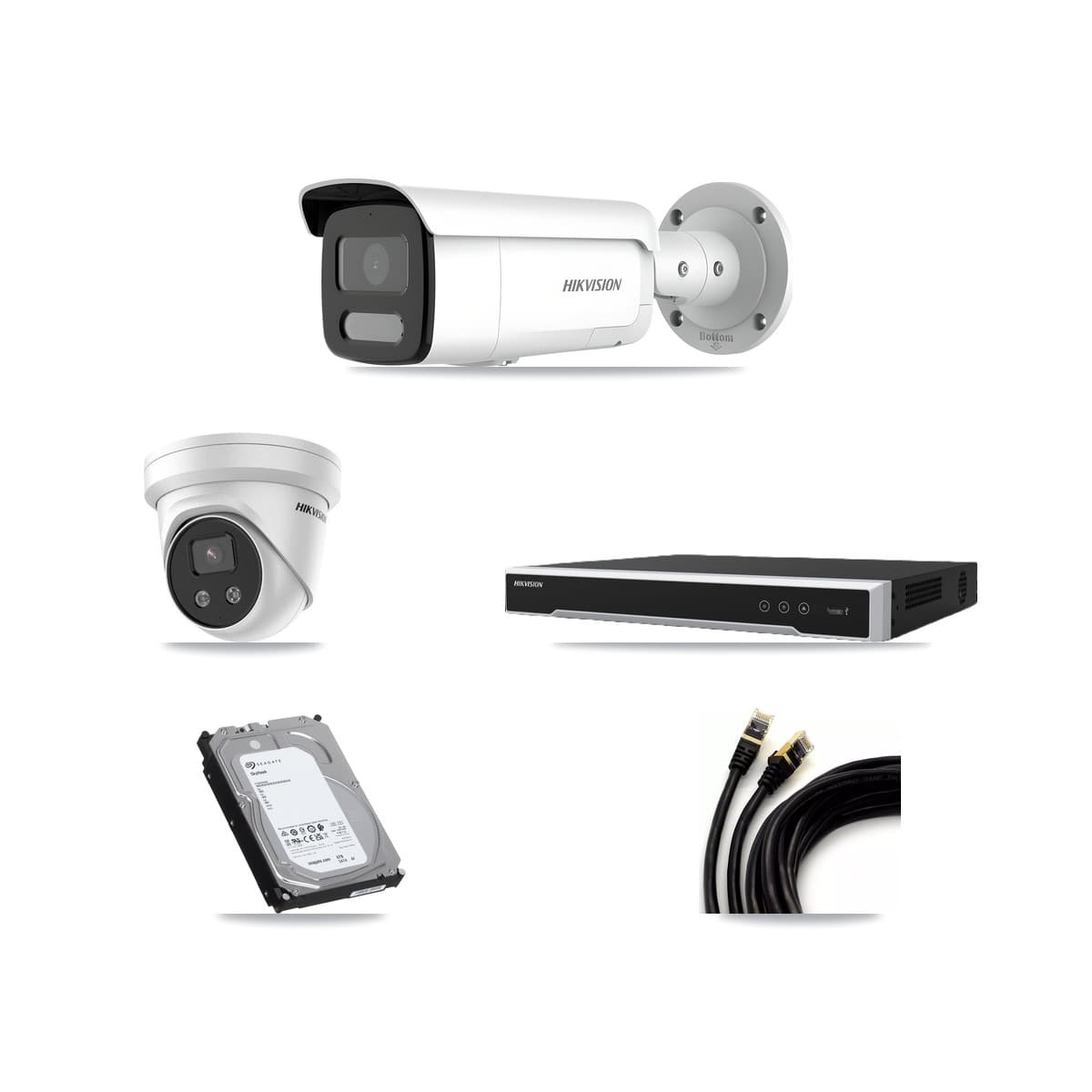 Hikvision 16-Channel 4MP – 5MP CCTV Kit — 2 4MP Bullet + 2 5MP Turret Cameras + 6TB Recording