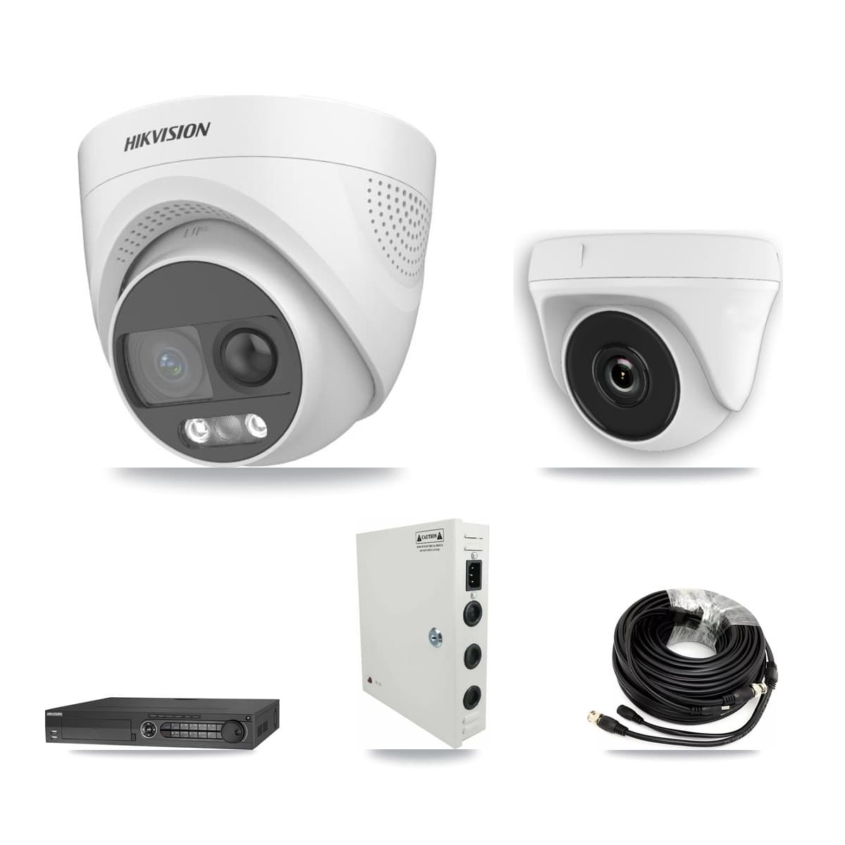 Hikvision 32-Channel 2MP – 5MP CCTV Kit — 21 DS-2CE72KF3T 5MP Turret + 10 White HDT-2MP-N20W 2MP Dome Cameras + 4× 8TB Recording