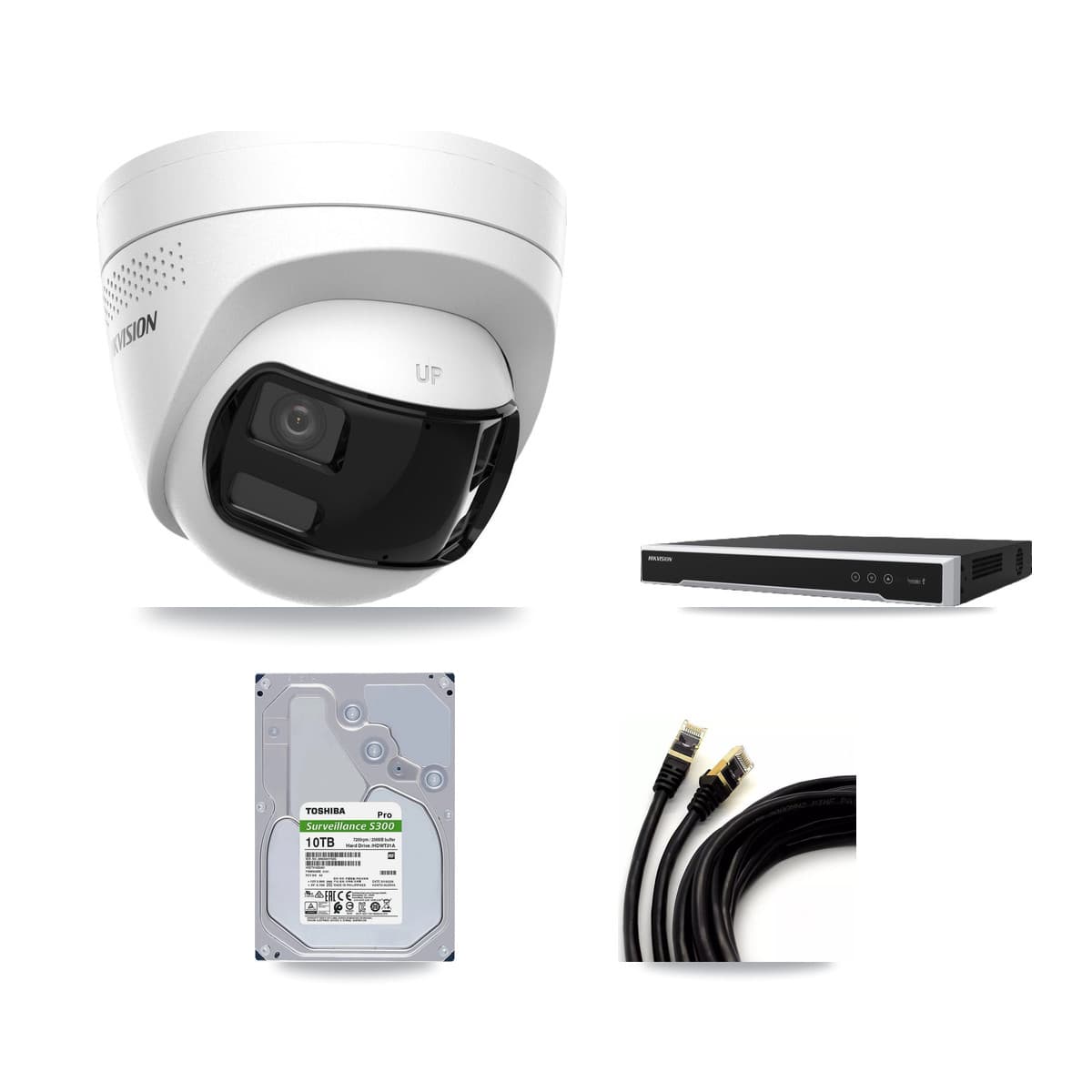 Hikvision 16-Channel 4K CCTV Kit — 8 Turret Cameras + 2× 10TB Recording (DS-7616NI-M2 Recorder)