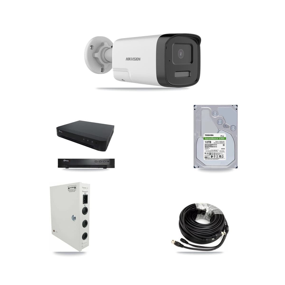 Hikvision & Prolux 16-Channel 5MP CCTV Kit — 12 DS-2CE17K0T Bullet Cameras + 10TB Recording