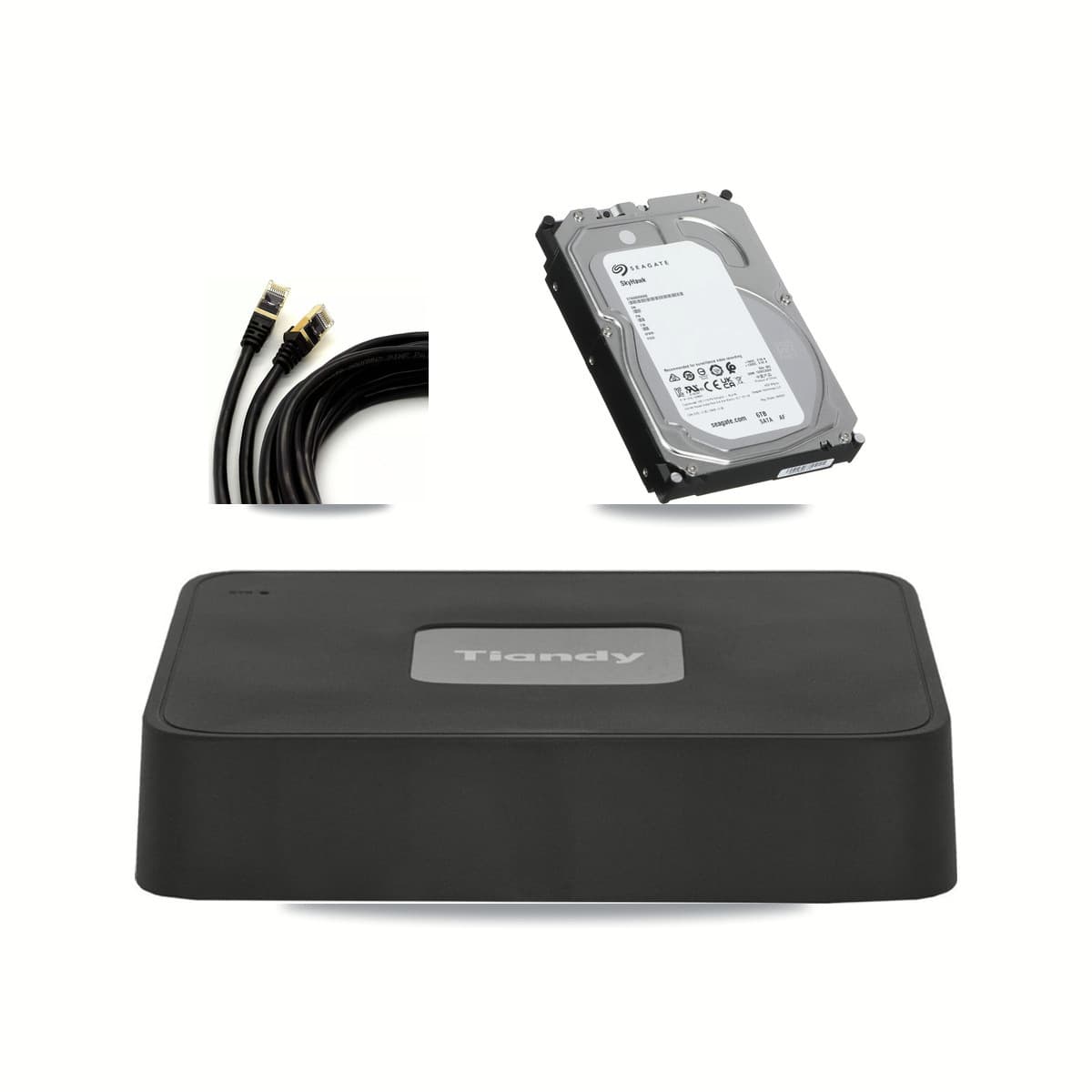 Tiandy 4-channel CCTV kit: 3 cameras (3× 5MP Dome), 6TB hard drive