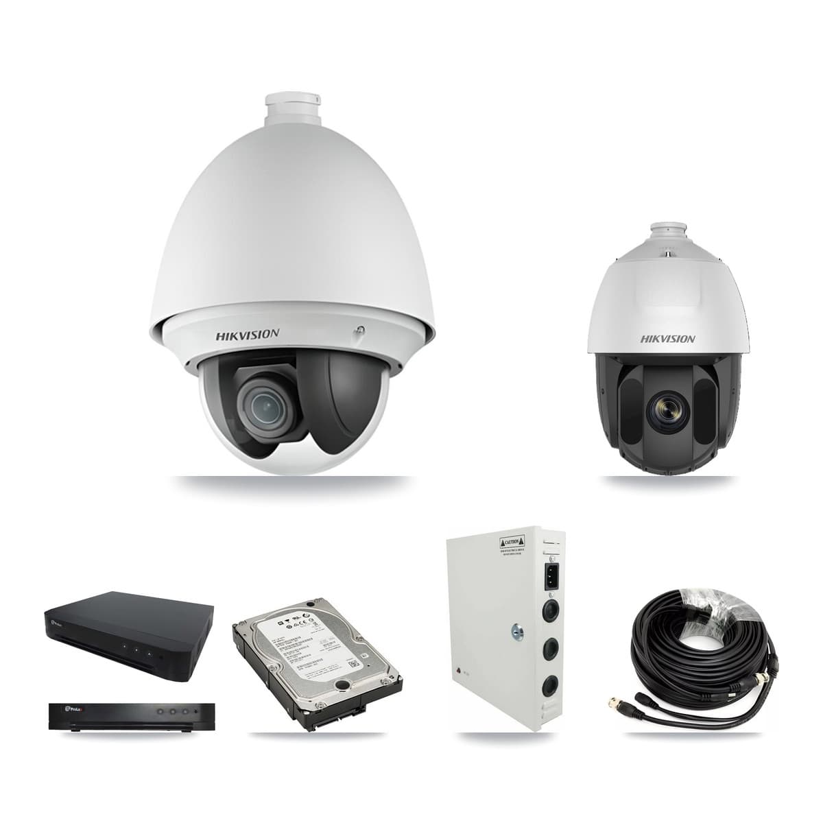Hikvision & Prolux 16-Channel 2MP CCTV Kit — 7 DS-2AE4225T + 1 DS-2AE5225TI PTZ Cameras + 5TB Recording