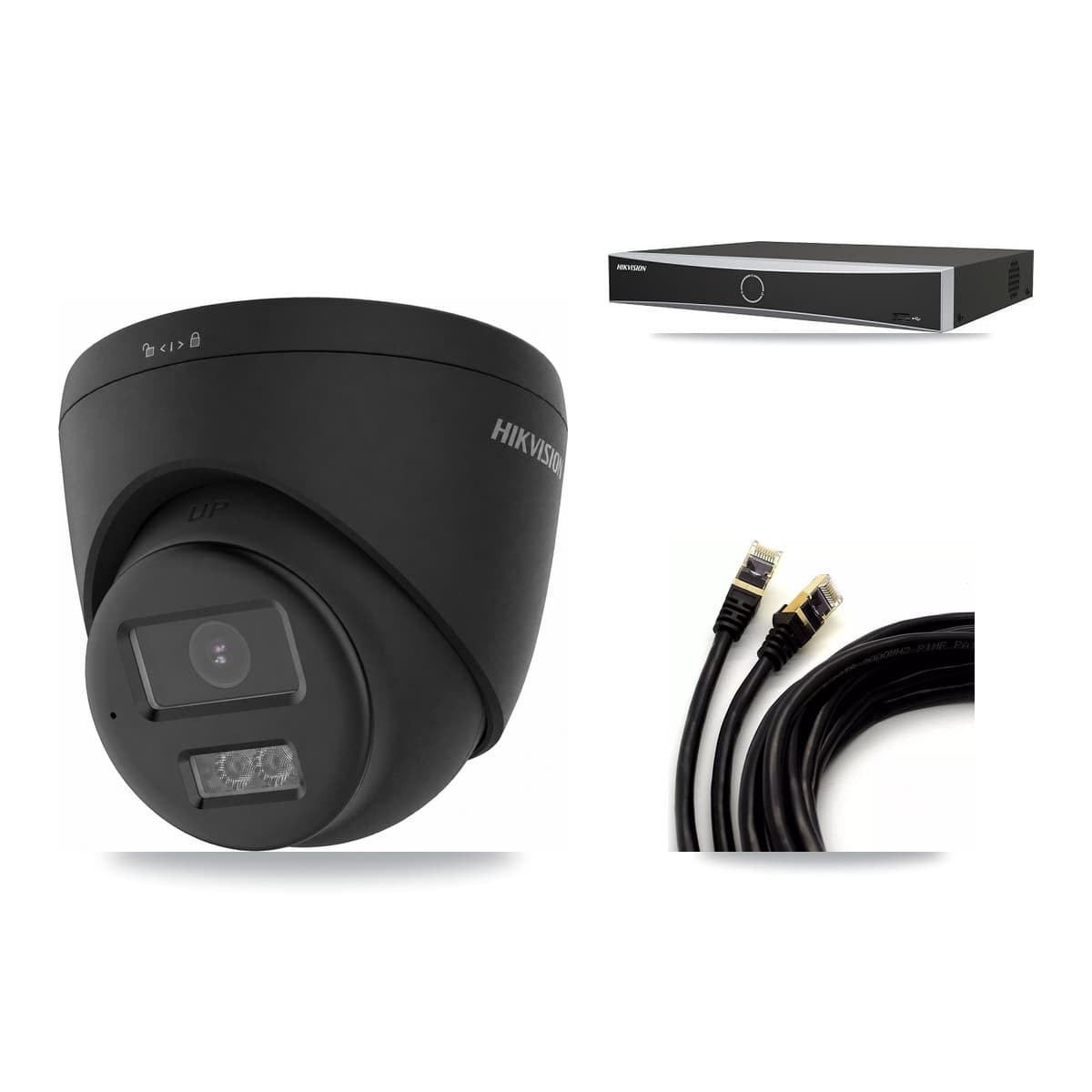 Hikvision 4-Channel 4K CCTV Kit — 1 Black DS-2CD1383G2 Turret Camera + 3TB Recording