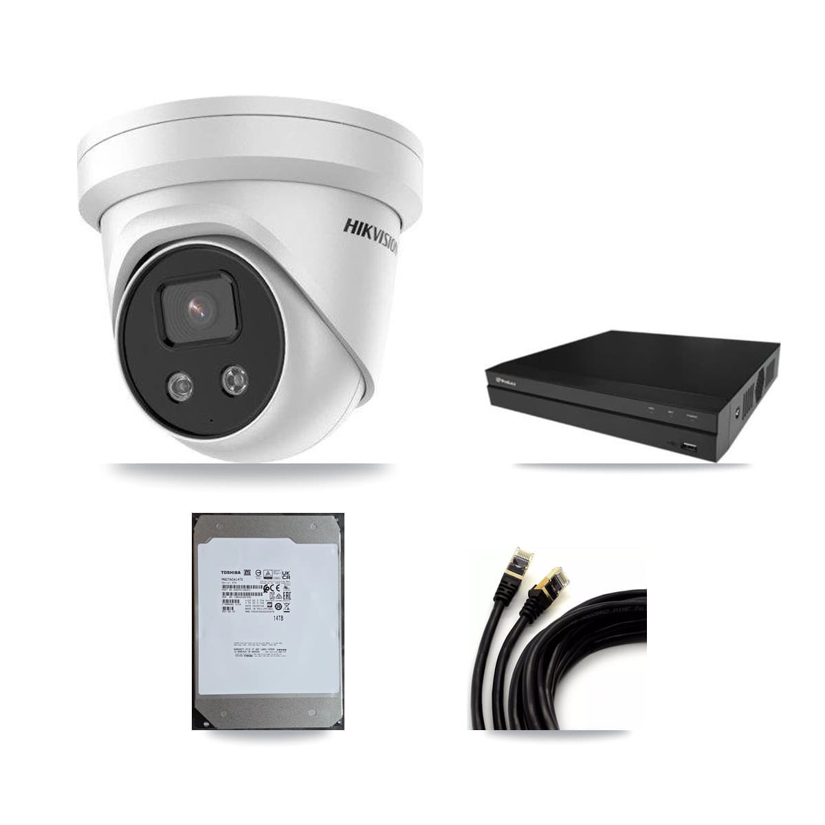 Hikvision & Prolux 16-Channel 5MP CCTV Kit — 16 Turret Cameras + 14TB Recording