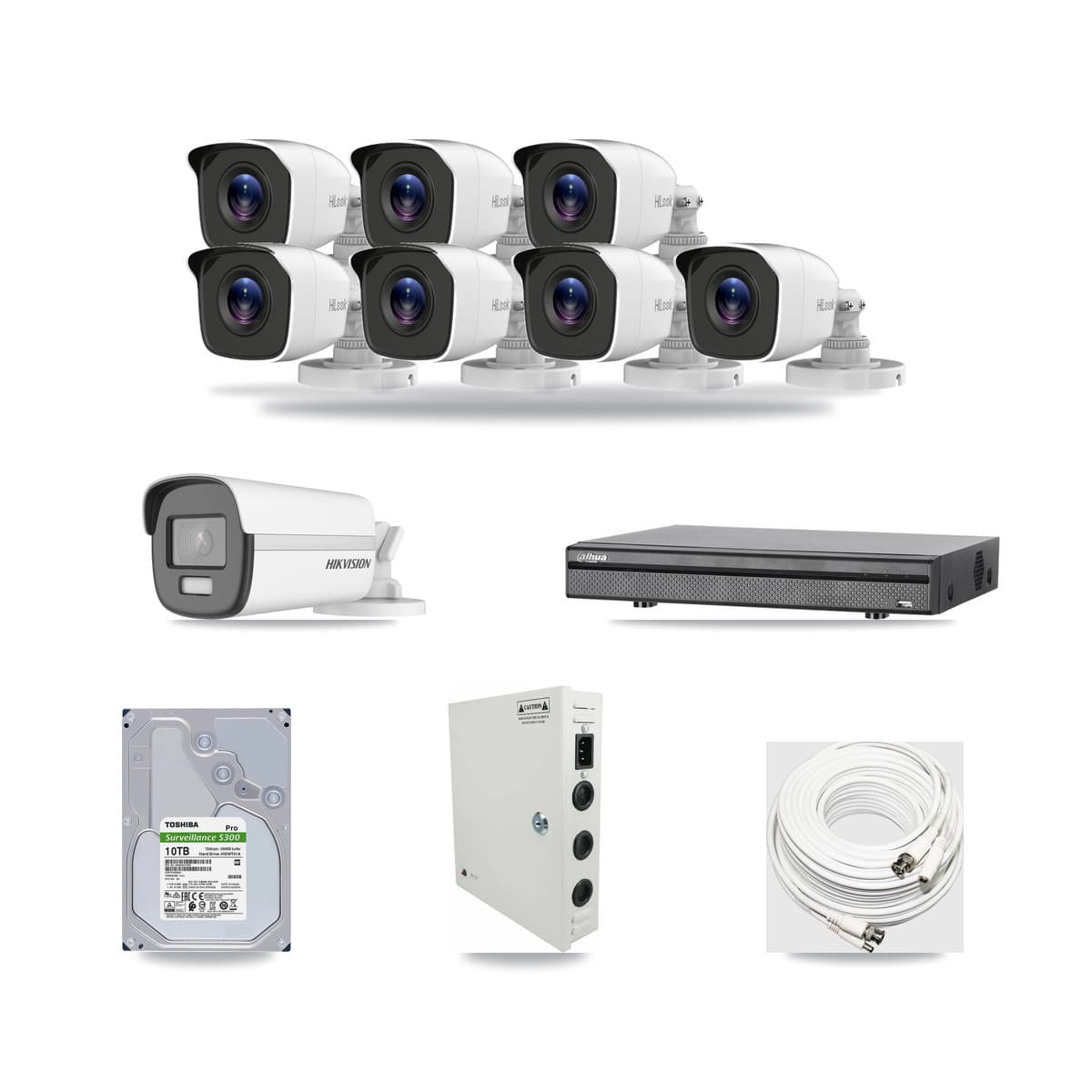 8-Channel 4MP – 4K CCTV Kit — 1 4K + 7 4MP Bullet Cameras + 10TB Recording - Image 1