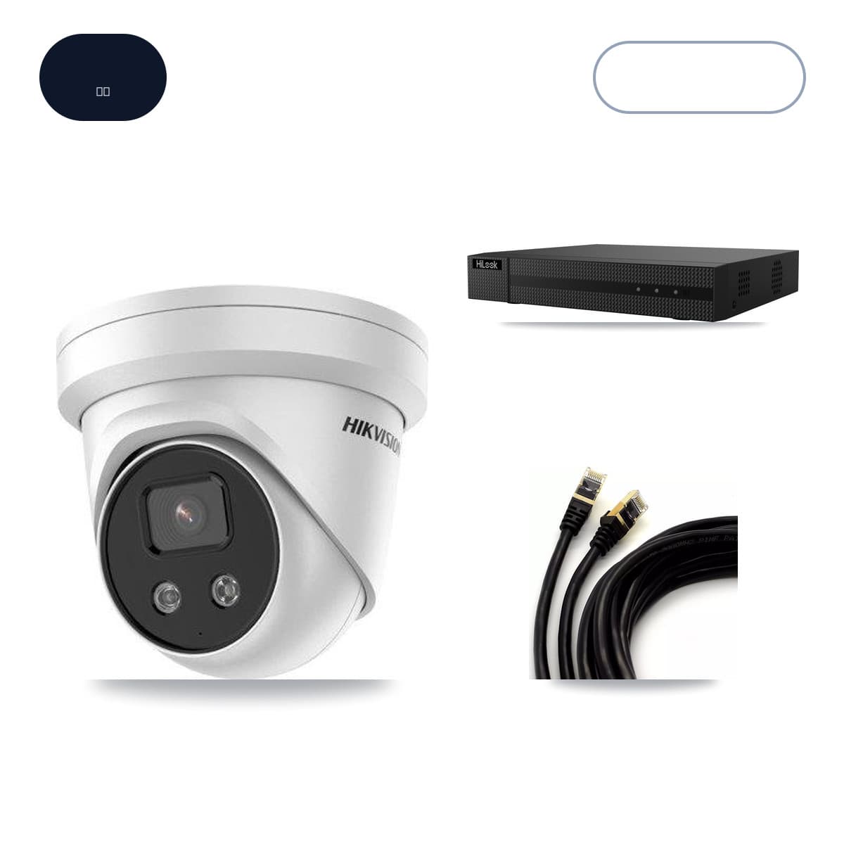 Hikvision & HiLook 8-Channel 5MP CCTV Kit — 6 Turret Cameras + 6TB Recording (NVR-108MH-D Recorder)