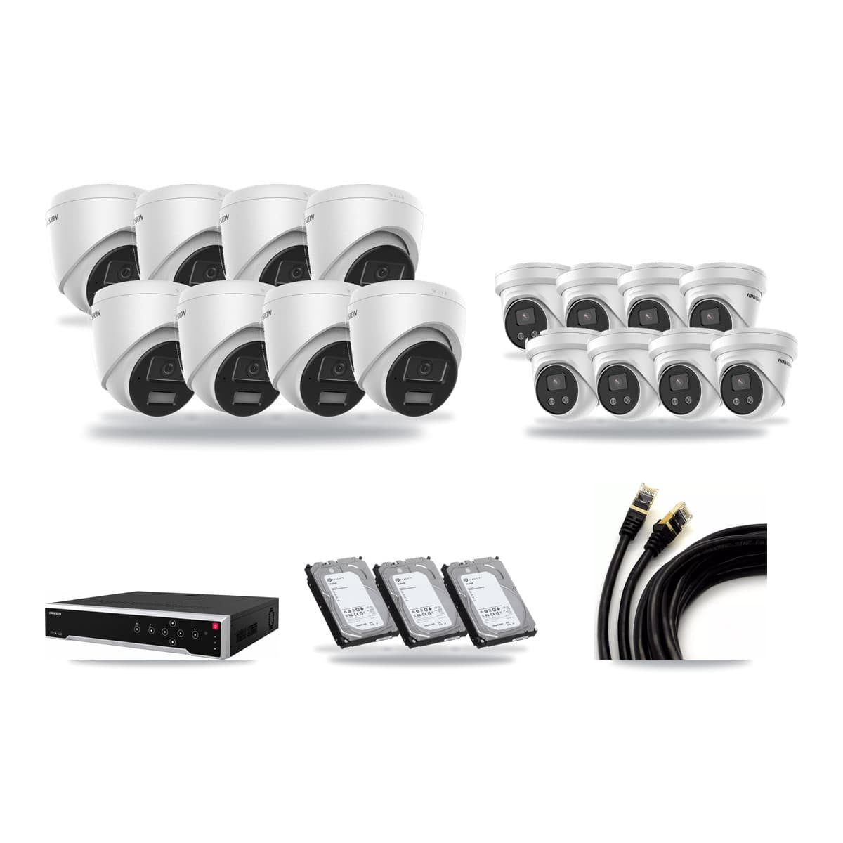 Hikvision 32-Channel 4MP – 5MP CCTV Kit — 8 4MP + 8 5MP Turret Cameras + 3× 6TB Recording - Image 1