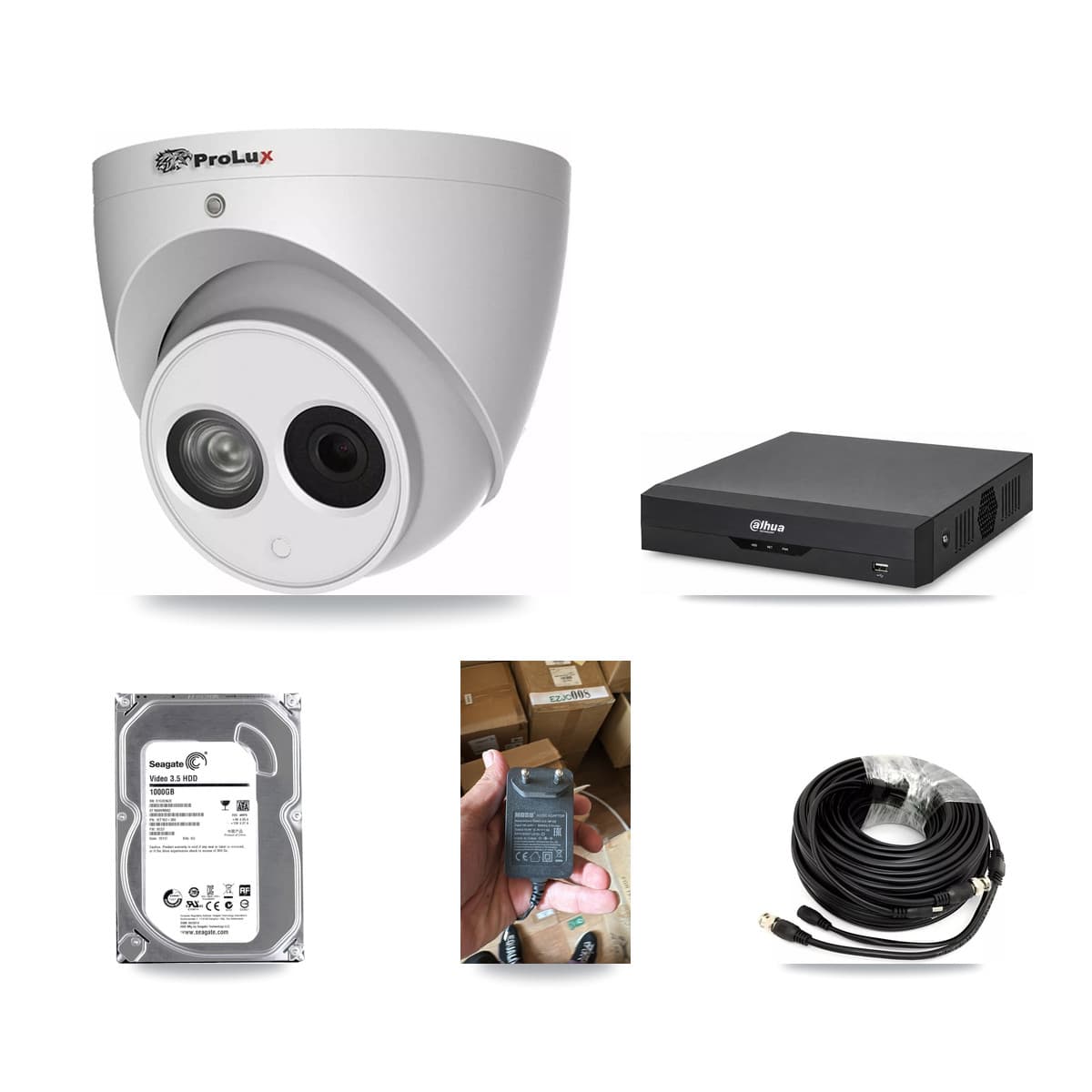 Prolux & Dahua 4-Channel 4MP CCTV Kit — 1 Turret Camera + 1TB Recording - Image 1