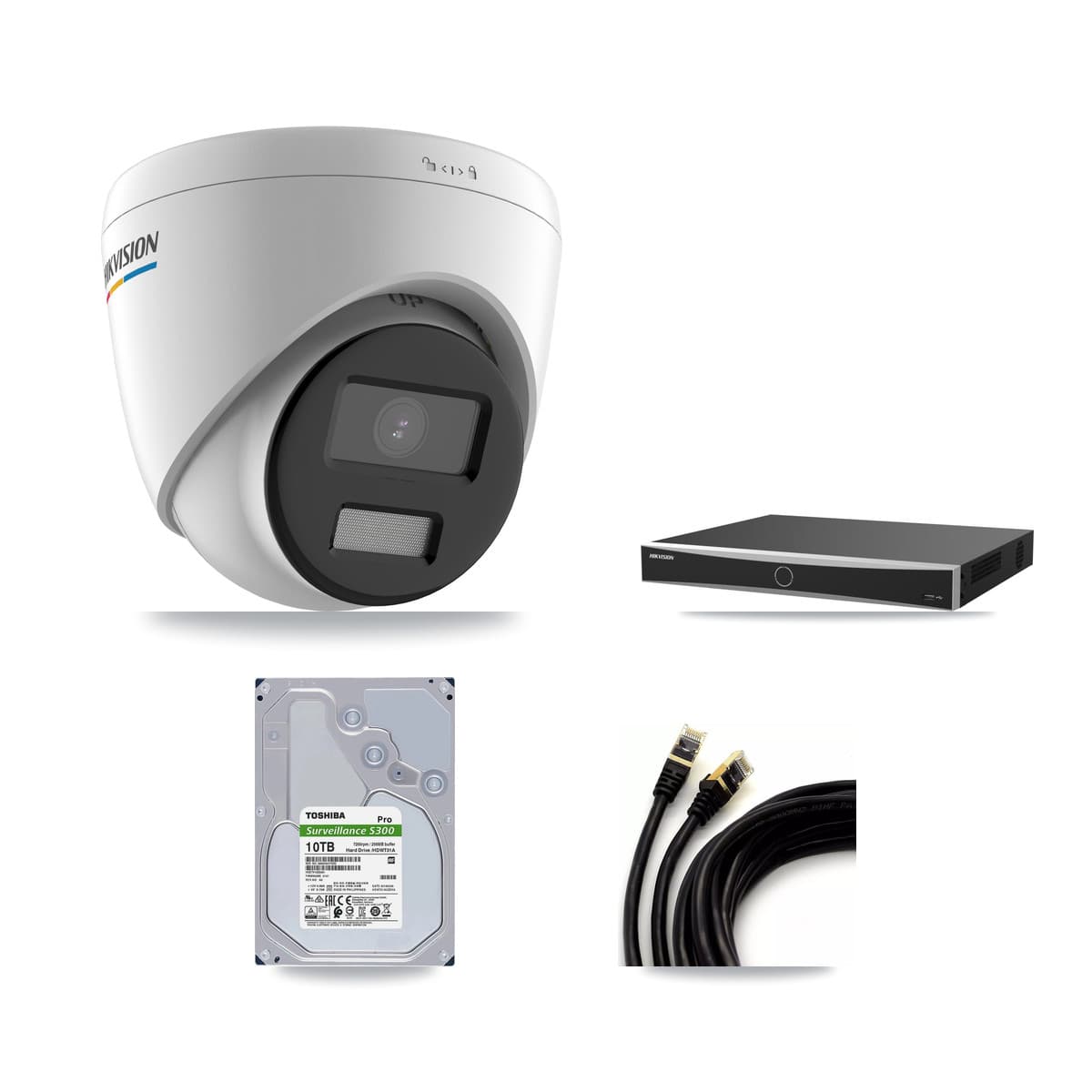 Hikvision 16-Channel 2MP CCTV Kit — 14 Turret Cameras + 10TB Recording (DS-7616NXI Recorder)
