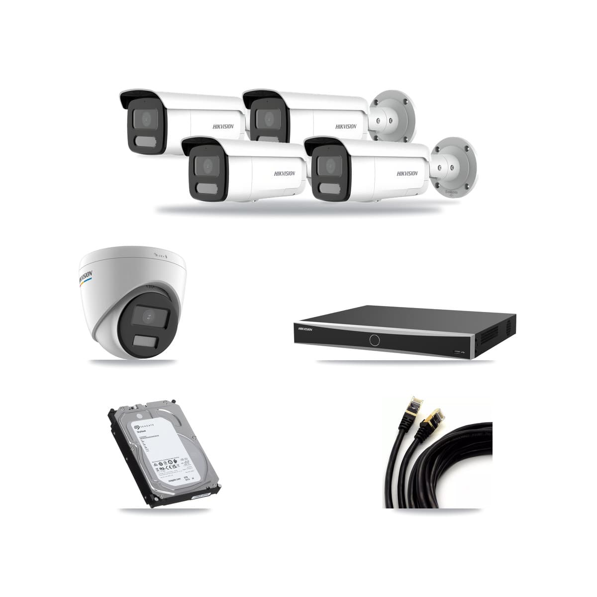 Hikvision 16-Channel 2MP – 4MP CCTV Kit — 1 2MP Turret + 4 4MP Bullet Cameras + 6TB Recording - Image 1