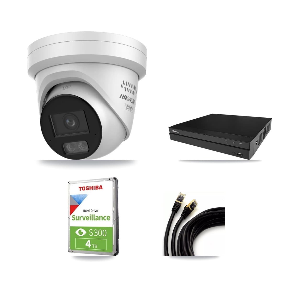 Prolux 8-Channel 4MP CCTV Kit — 3 DS-2CD2347G3 Turret Cameras + 4TB Recording