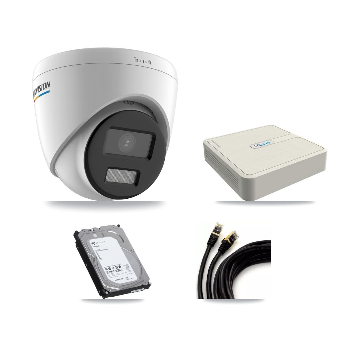 Hikvision & HiLook 8-Channel 2MP CCTV Kit — 8 Turret Cameras + 6TB Recording (NVR-108H-D Recorder)