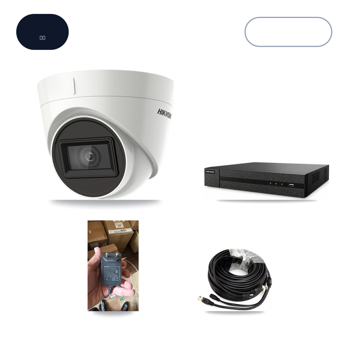 DVR-8CH-HYL8MP 8-Channel DVR CCTV Kit — 1× Hikvision DS-2CE78U1T-IT3F 4K Camera + 6TB HDD