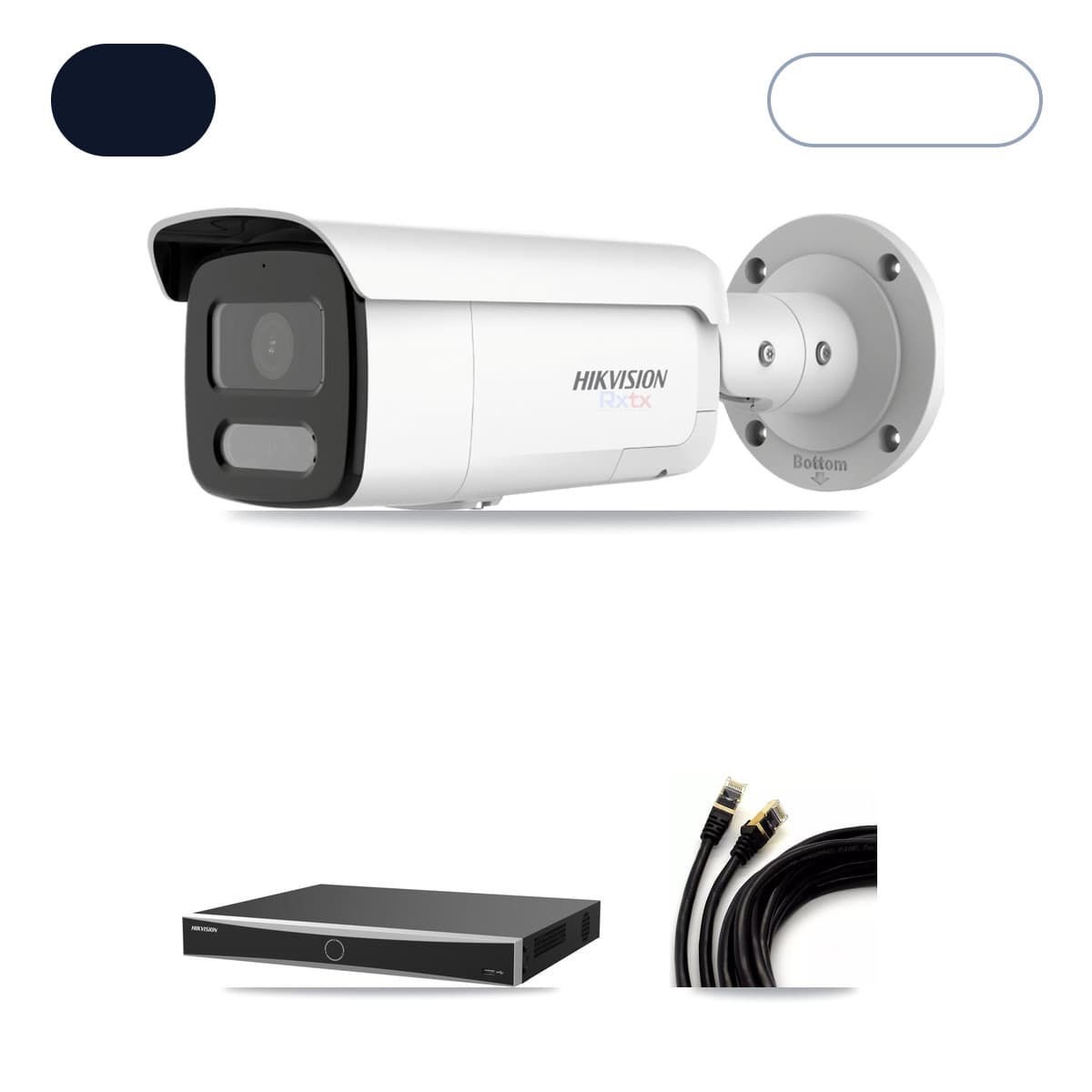 Hikvision 16-Channel 4K CCTV Kit — 2 White Bullet Cameras + 6TB Recording