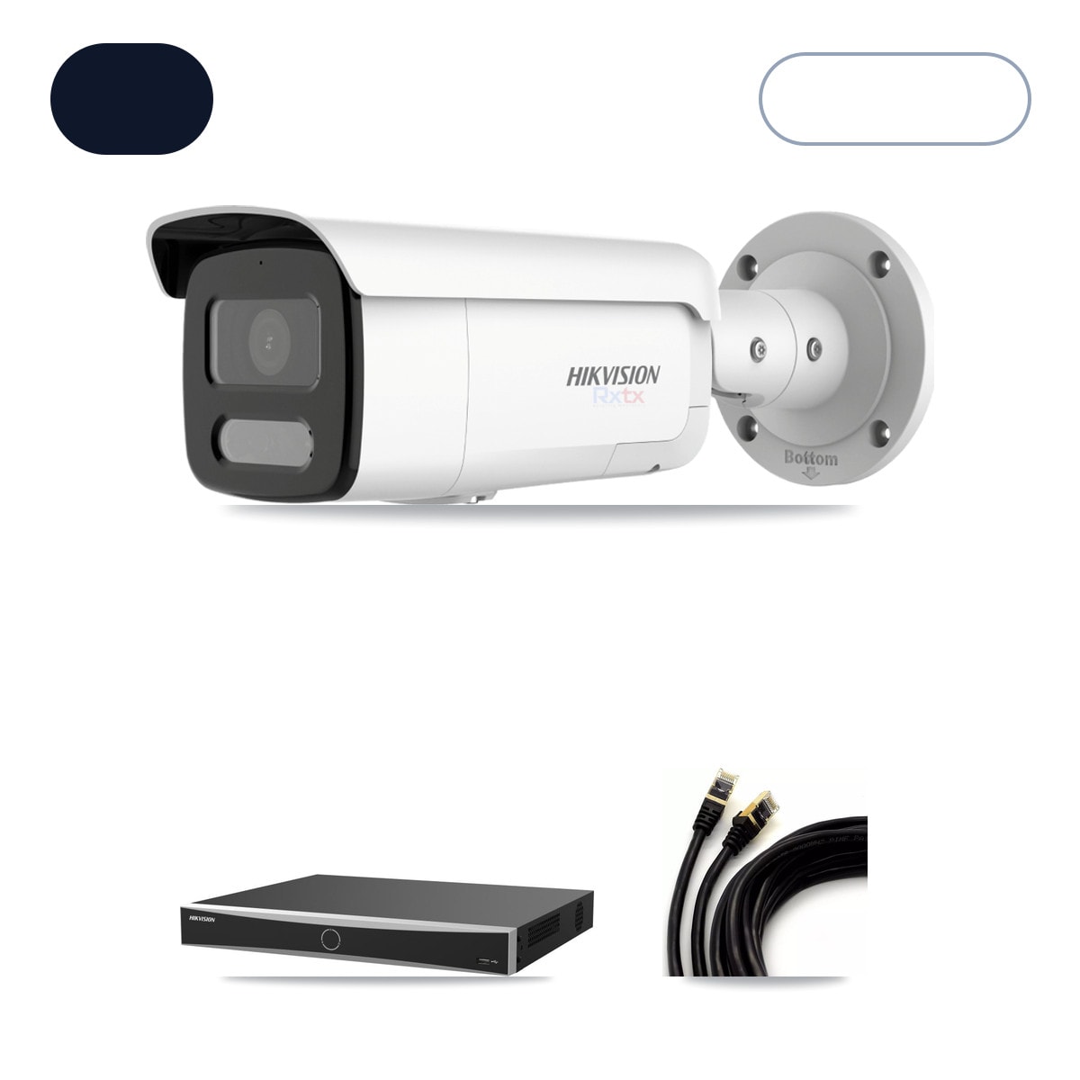 Hikvision DS-7616NXI-K2/16P(E) 16-Channel NVR CCTV Kit — 2× DS-2CD2T87G2H-LISU/SL-2.8MM-W 4K Cameras + 6TB HDD