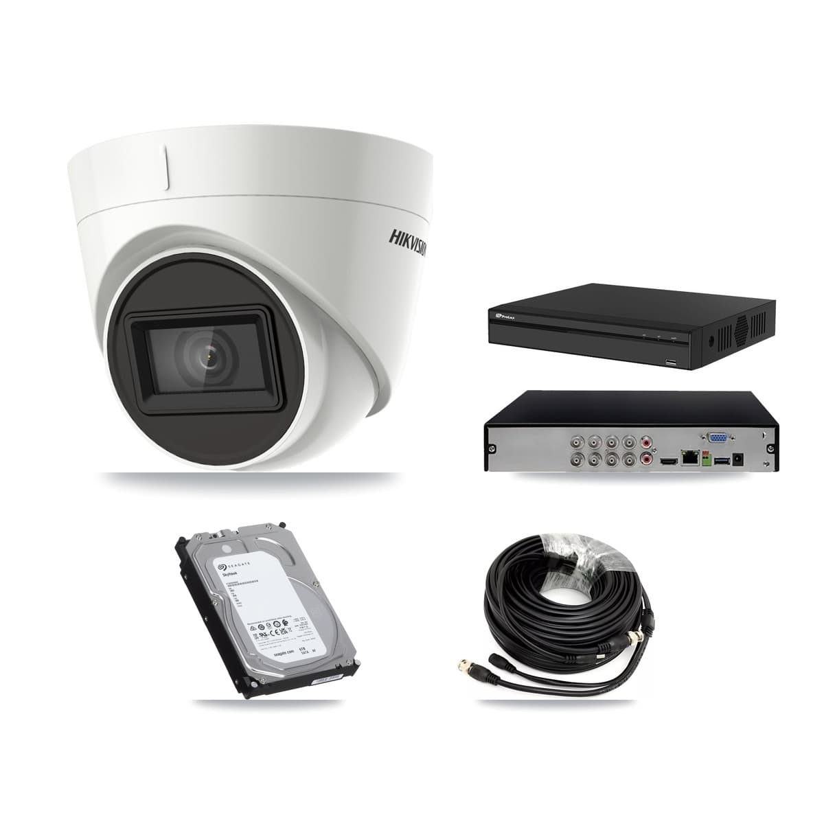 Hikvision & Prolux 8-Channel 4K CCTV Kit — 4 Turret Cameras + 6TB Recording (PXD-5108HS Recorder)