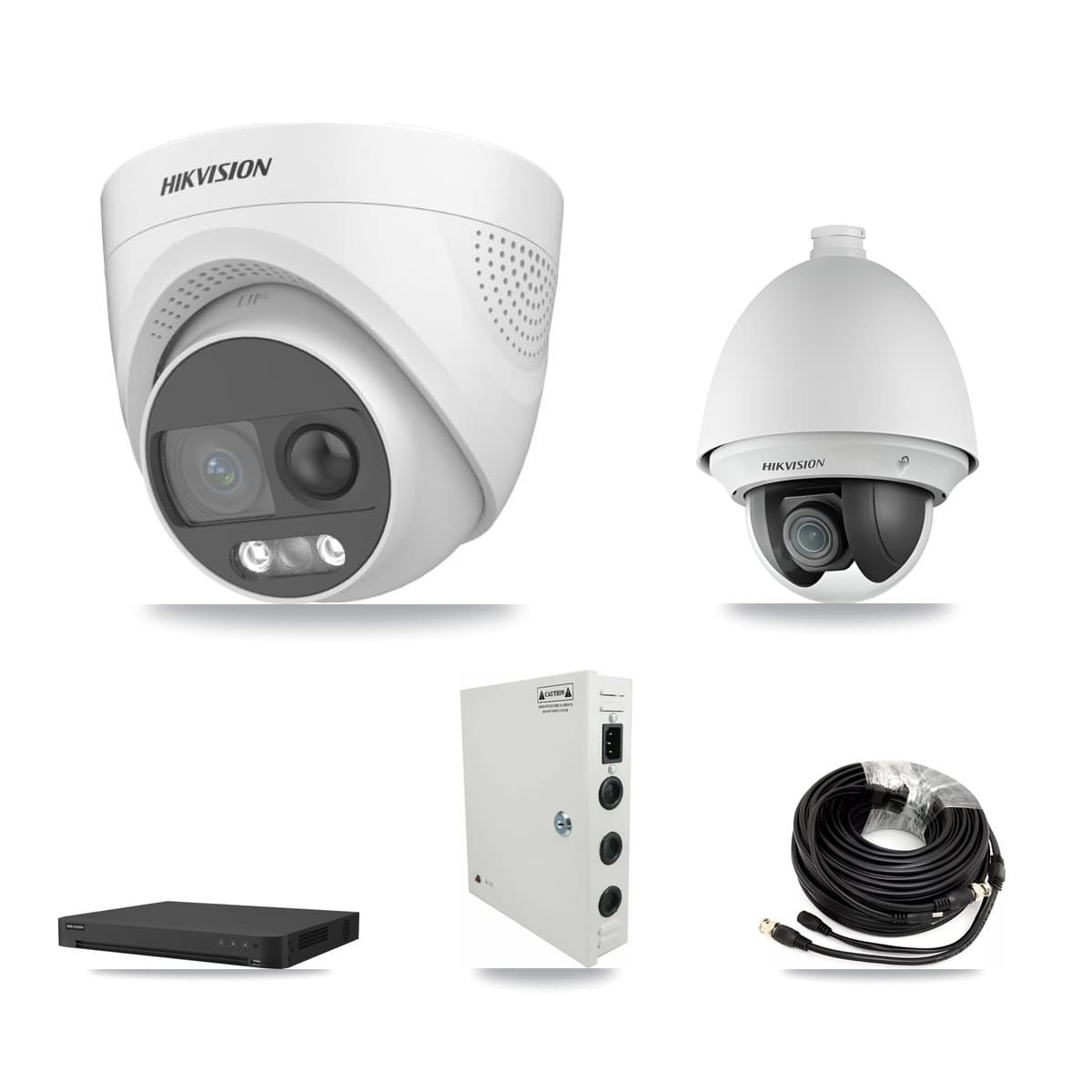 Hikvision 32-Channel 2MP – 5MP CCTV Kit — 1 DS-2AE4225T 2MP PTZ + 24 DS-2CE72KF3T 5MP Turret Cameras + 8TB Recording