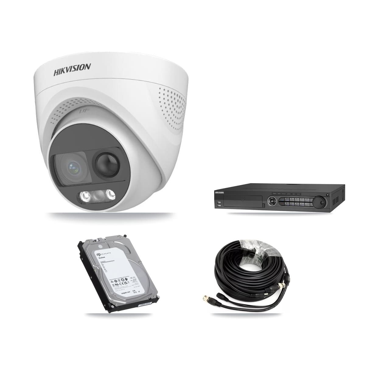 Hikvision 32-Channel 5MP CCTV Kit — 3 DS-2CE72KF3T Turret Cameras + 6TB Recording