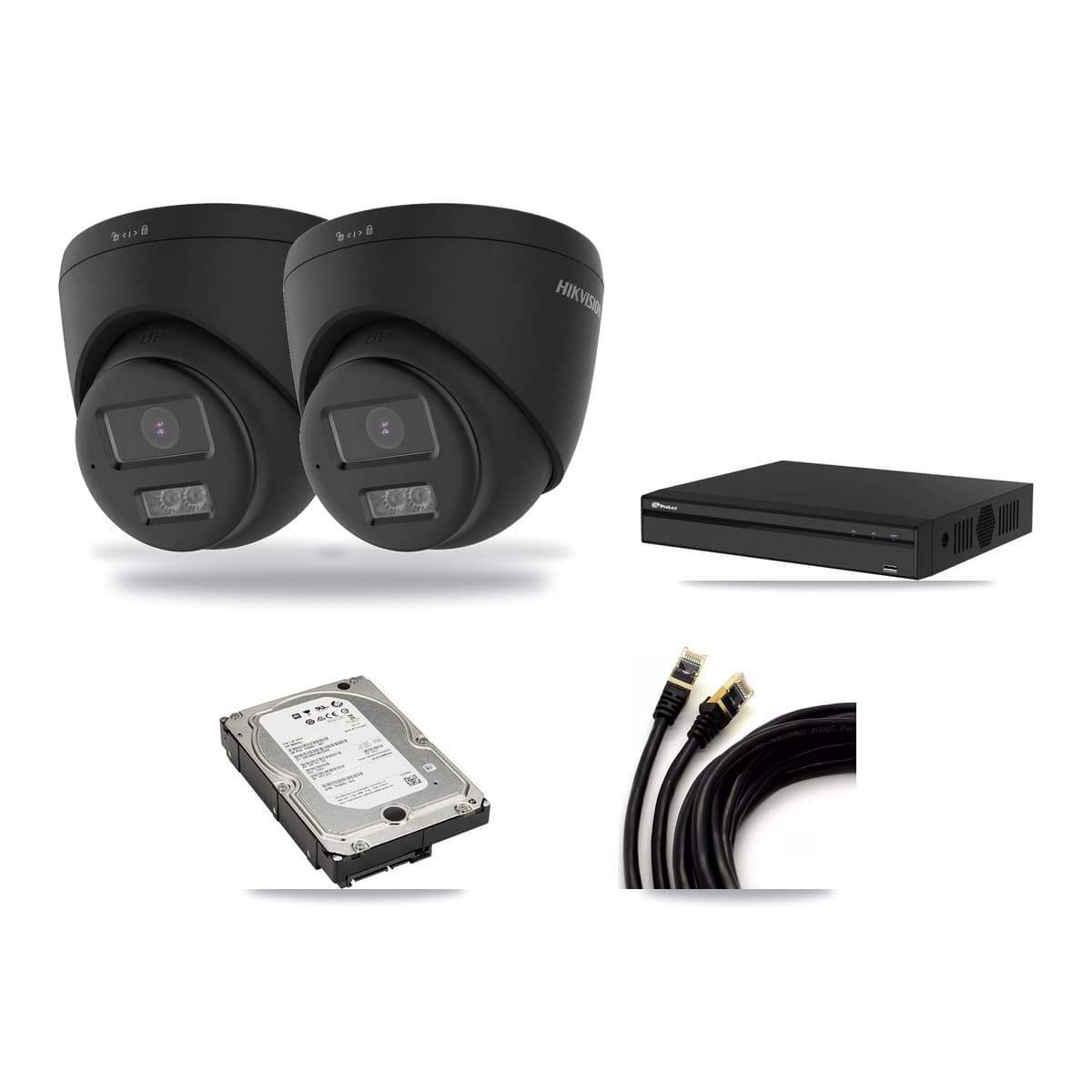 Prolux 4-Channel 4K CCTV Kit — 2 Black Turret Cameras + 5TB Recording - Image 1