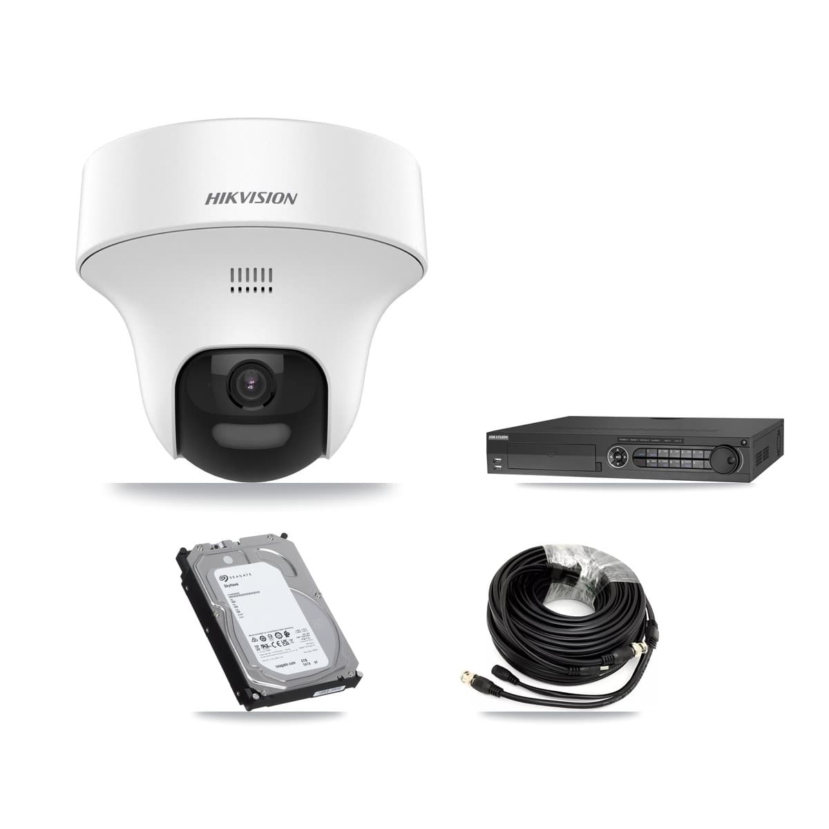Hikvision 32-Channel 5MP CCTV Kit — 3 DS-2CE70K0T Turret Cameras + 6TB Recording
