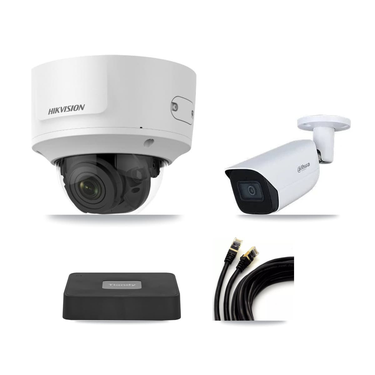4-Channel 2MP – 5MP CCTV Kit — 2 2MP Dome + 1 5MP Bullet Cameras + 3TB Recording (TC-R3104-4CH Recorder)