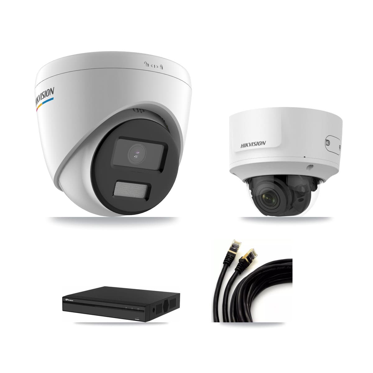 Hikvision & Prolux 4-Channel 2MP CCTV Kit — 3 Turret + 1 Dome Cameras + 3TB Recording