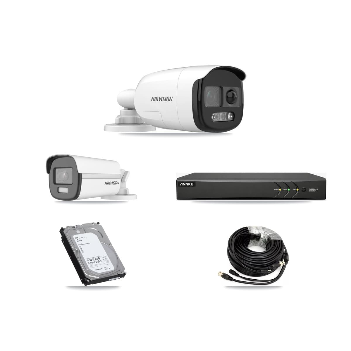 Hikvision & ANNKE 4-Channel 5MP – 4K CCTV Kit — 2 5MP + 1 4K Bullet Cameras + 6TB Recording - Image 1