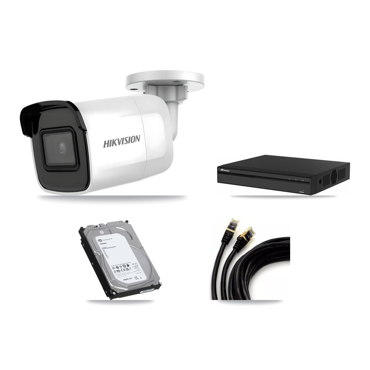 Hikvision & Prolux 4-Channel 4K CCTV Kit — 4 Bullet Cameras + 6TB Recording