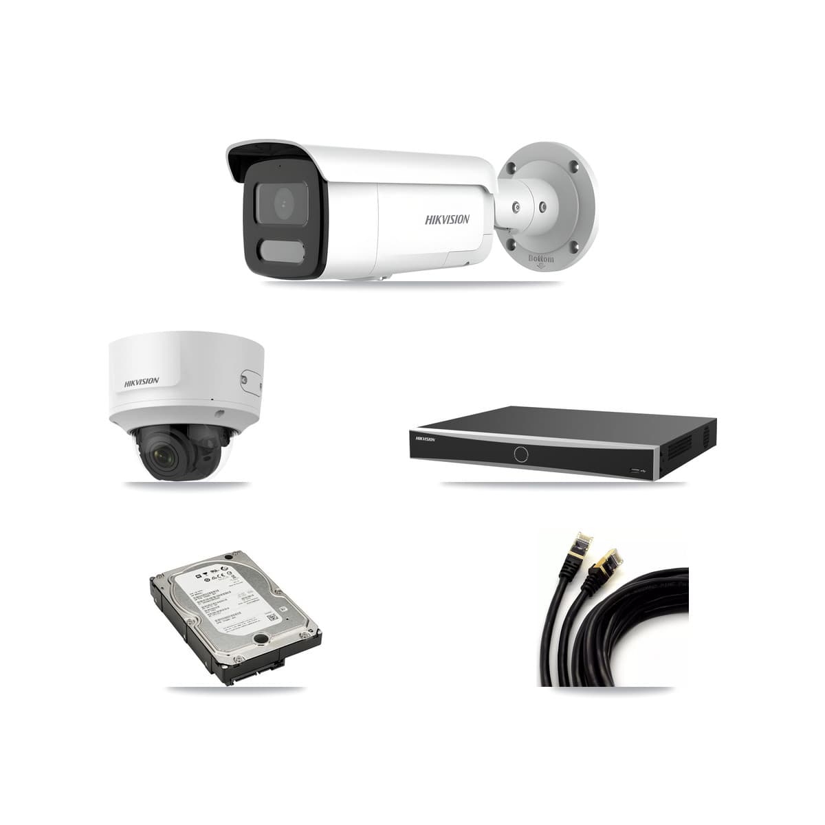 Hikvision 16-Channel 2MP – 4MP CCTV Kit — 1 2MP Dome + 3 4MP Bullet Cameras + 5TB Recording (DS-7616NXI Recorder)