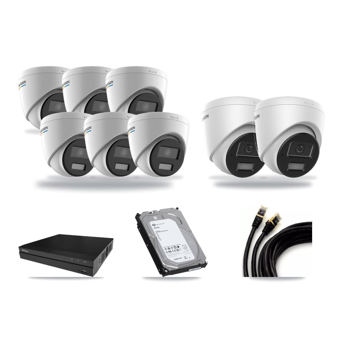 Hikvision & Prolux 8-Channel 2MP – 4MP CCTV Kit — 6 2MP + 2 4MP Turret Cameras + 6TB Recording - Image 1