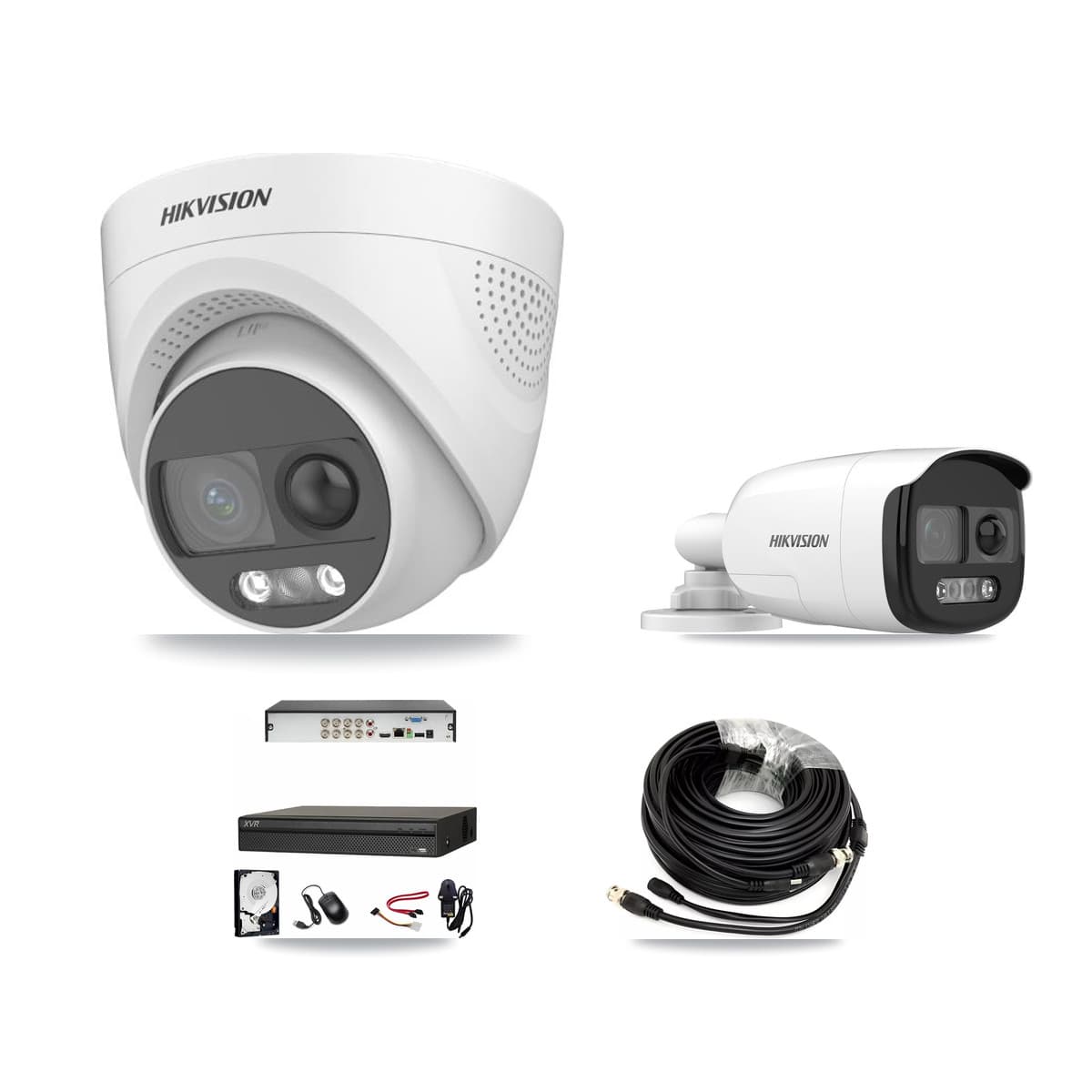 Hikvision & Dahua 8-Channel 5MP CCTV Kit — 2 DS-2CE12KF3T Bullet + 4 DS-2CE72KF3T Turret Cameras + 8TB Recording