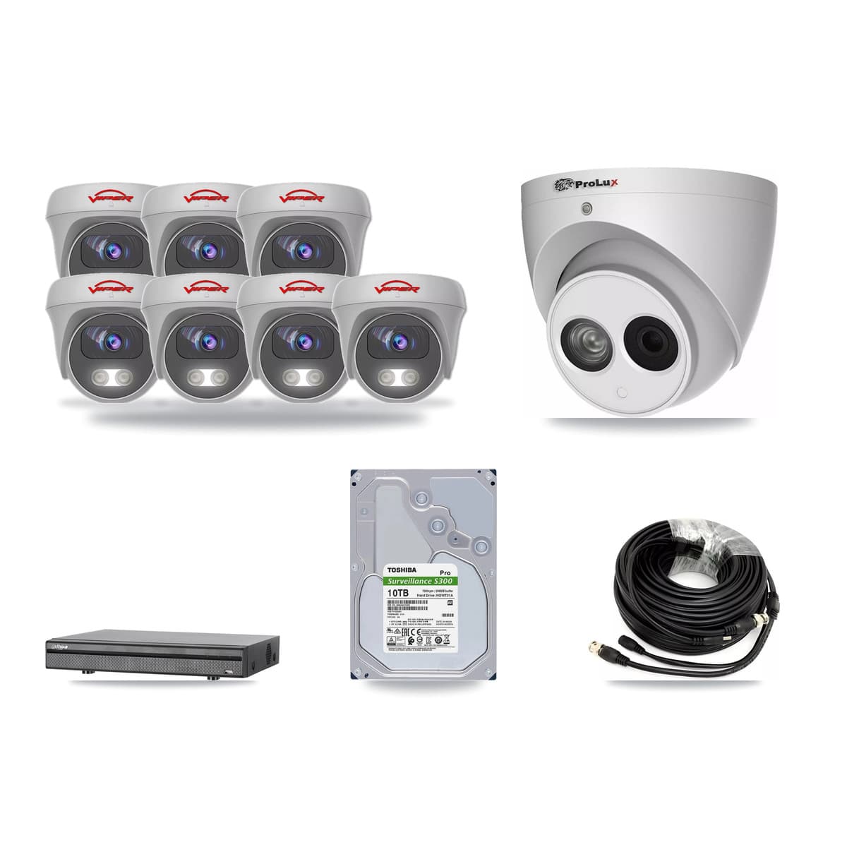 8-Channel 4MP – 5MP CCTV Kit — 1 4MP Turret + 7 5MP Cameras + 10TB Recording - Image 1